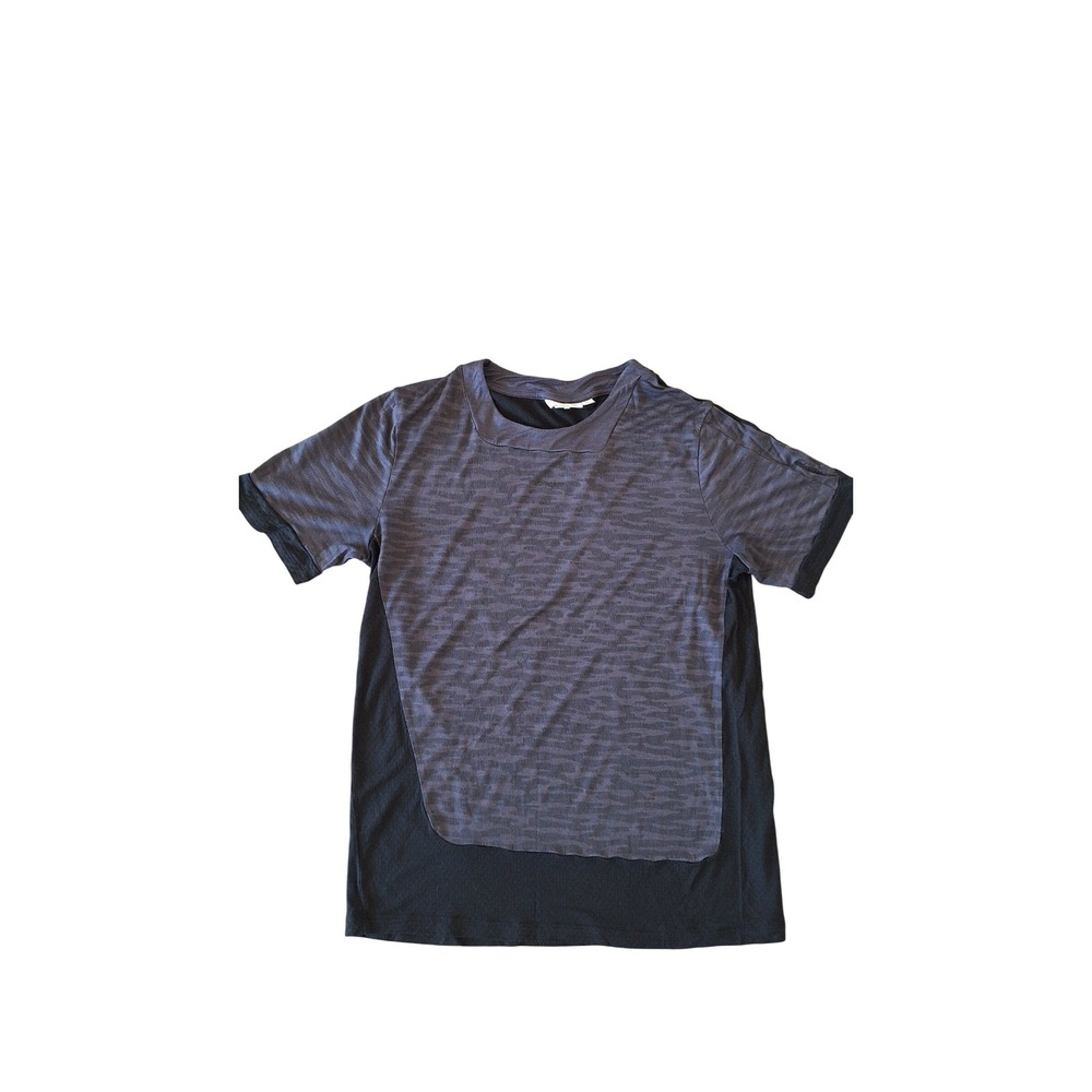 Icebreaker Mens Merino Wool Colorblock Performance T-Shirt Gray Black Size M